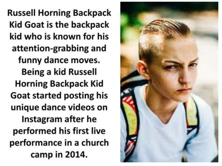 Backpack Kid (Russell Horning) Bio, Wiki, Age, Height, Dance, Hair, and Net Worth