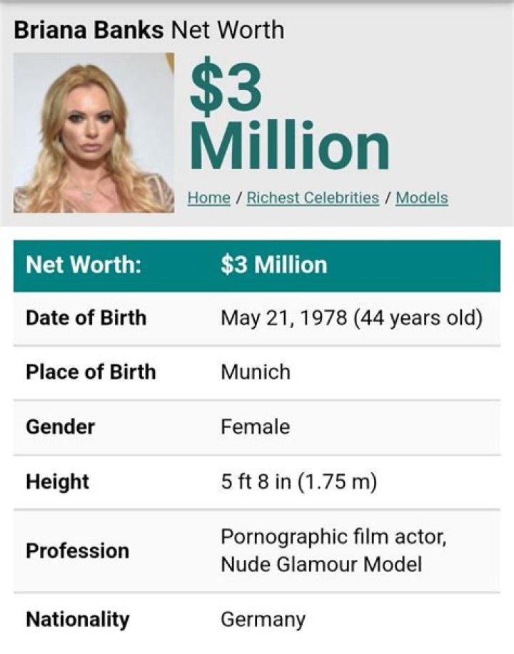 Briana Banks Net Worth, Income, Salary, Earnings, Biography