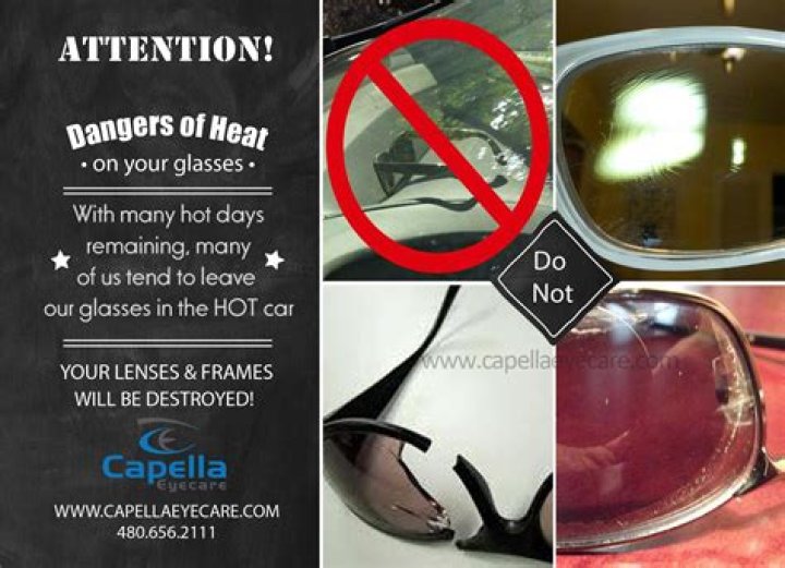 Can heat damage glasses lenses