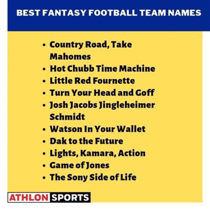 Funny Female Fantasy Football Team Names