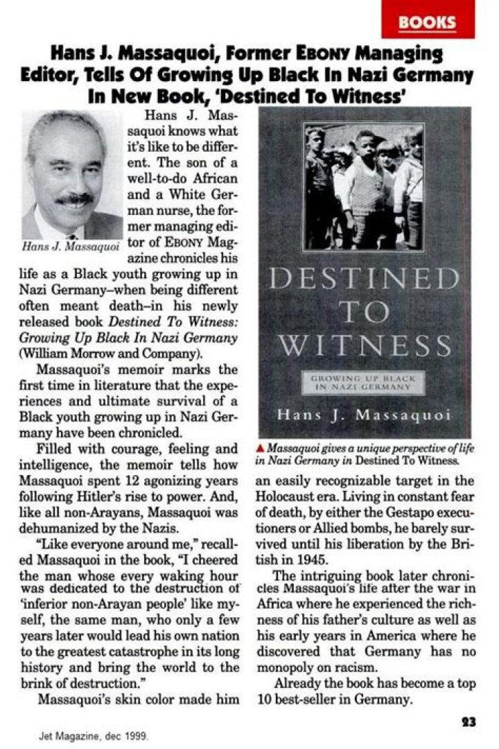 Hans Massaquoi’s biography, fact, career, awards, net worth and life story