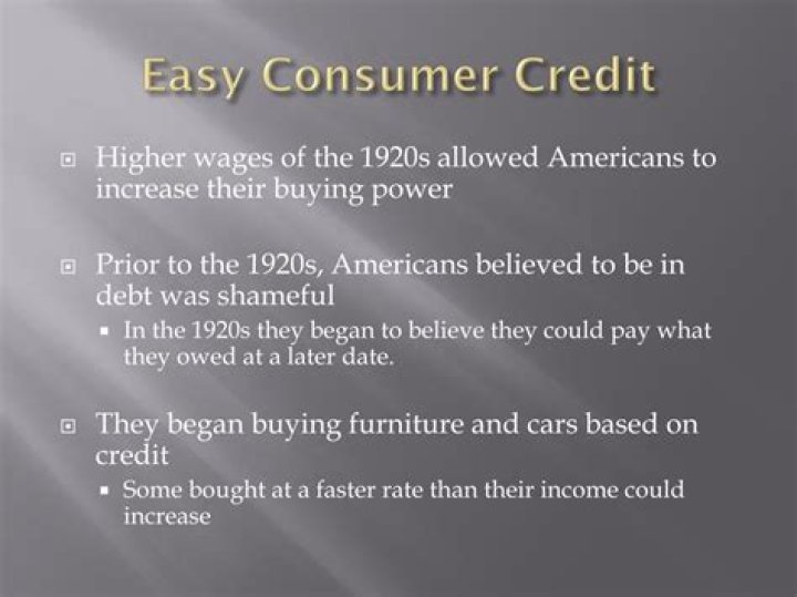 How did easy consumer credit help the us economy during the early 1920s