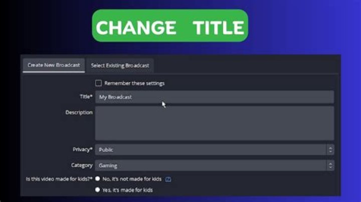 How to change stream title on obs