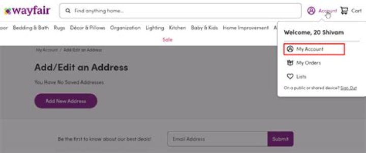 How to delete wayfair account