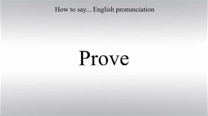 How to pronounce prove