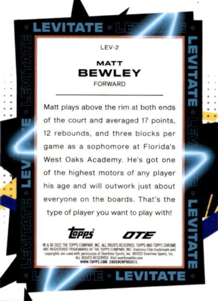 Matt Bewley: Meet The Power Forward