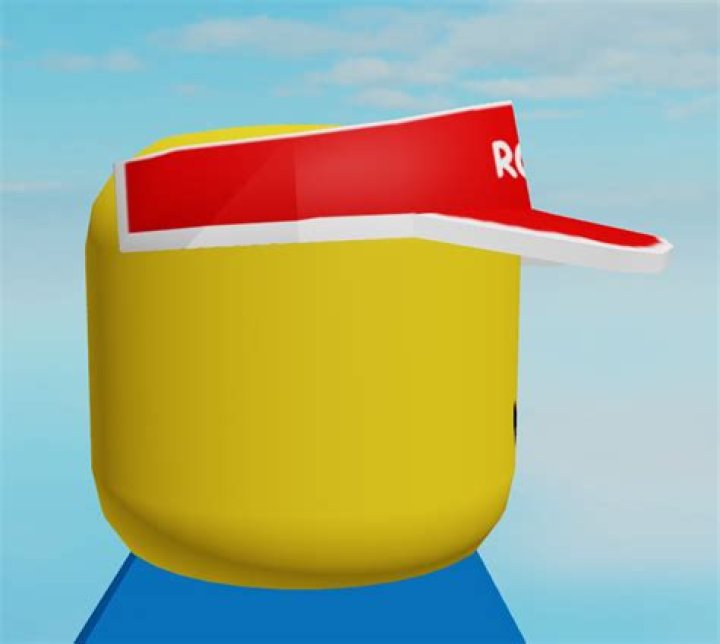 What word is featured on the roblox visor hat
