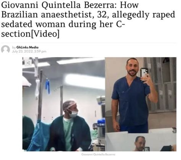 Who Is Giovanni Quintella Bezerra? Anestesista Preso Video And Abuse On Twitter