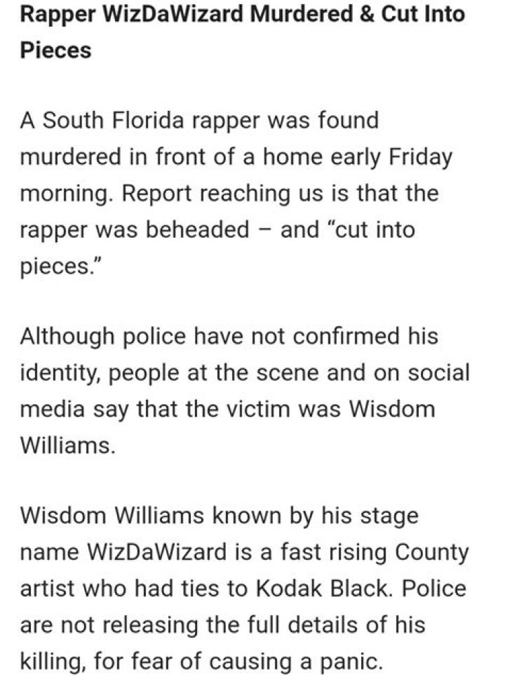 Who Is Rapper Wizdawizard? Hallandale Beach Shooting And Death Rumor Explored